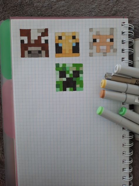 Minecraft Journal Ideas, Square Drawing, Pixels Art, Bullet Journal Paper, Minecraft Pixel Art, Minecraft Art, Sketchbook Pages, Diy Art Painting, Galaxy Wallpaper