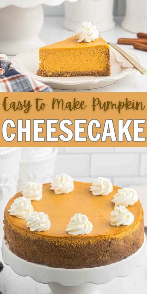 Pumpkin Cheesecake - Eating on a Dime 3 Ingredient Pumpkin Cheesecake, Pumpkin Puree Cheesecake, Pumpkin Japanese Cheesecake, Southern Living Pumpkin Cheesecake, Pumpkin Cheesecake No Water Bath, Pumpkin Cheesecake No Sour Cream, Baked Pumpkin Cheesecake Recipe, Simple Pumpkin Cheesecake, Punkin Cheesecake Recipes