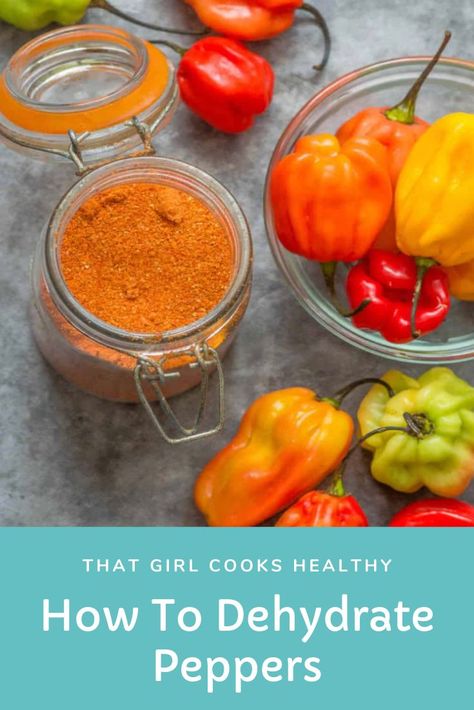 Whole scotch Bonnets and a jar of dehydrated pepper powder. Dehydrate Peppers, Jamaican Curry Powder, Jamaican Curry Chicken, Homemade Chilli, Jamaican Curry, Scotch Bonnet Pepper, Girl Cooking, Scotch Bonnet, Pepper Powder