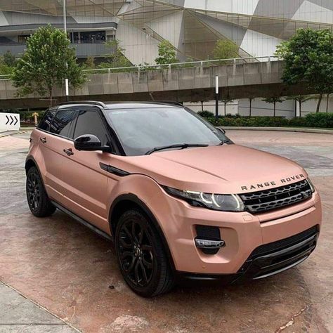 Light Pink Range Rover, Pink Range Rovers, Dream Cars Range Rovers, Range Rover Car, Luxury Cars Range Rover, Gold Car, New Luxury Cars, Luxury Car Brands, Top Luxury Cars