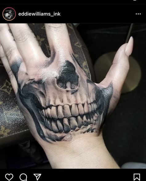 Hand Tattoos Skull Face, Hand Tattoos For Women Skull Face, Skull Face On Hand Tattoo, Joker Mouth Hand Tattoo, Skeleton Face On Hand Tattoo, Hand Tattoos Mouth, Skull Face Hand Tattoo Stencil, Hand Tattoos Face Mask, Hand Skull Tattoo Women