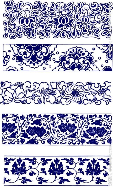 Porcelain Flower Pattern, Italian Embroidery Design, Fancy Pattern Design, Frock Designs, Chinese Pattern, Soyut Sanat Tabloları, Painted Mugs, Art Patterns, Dnd Art