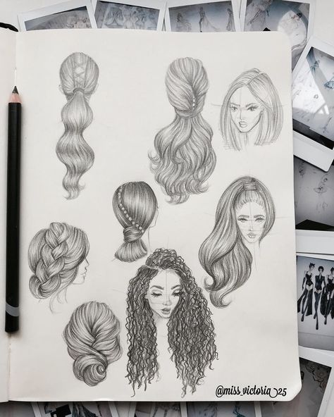 Therapeutic hair sketches | which is your favourite? I used @derwentartofficial sketching pencil HB and 2B. #hairgoals #hairsketches #art… Hairstyles Illustration Sketches, Hair Sketches, Sketching Pencil, Pencil Drawings For Beginners, Fashion Illustration Tutorial, Hair Illustration, Beauty Boost, Fashion Illustrations Techniques, Fashion Drawing Tutorial