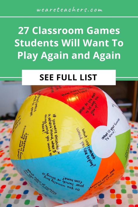 Sometimes classroom games are just what students need! Here's our go-to list of 27 games for learning and fun. Fun English Games For Middle School, Fun Classroom Activities High School, Ela Games Elementary, Review Games For Middle School, Classroom Games For Middle School, Classroom Games High School, Fun English Games, 5th Grade Games, Classroom Games Elementary