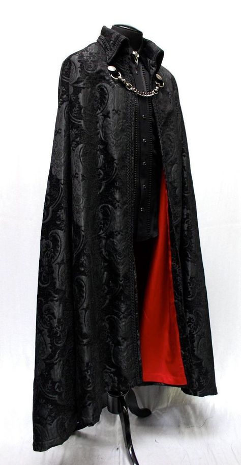 Swag Clothes, Black Tapestry, Gothic Clothing, Gothic Steampunk, Tapestry Fabric, Black On Black, Blood Red, Victorian Gothic, Red Satin