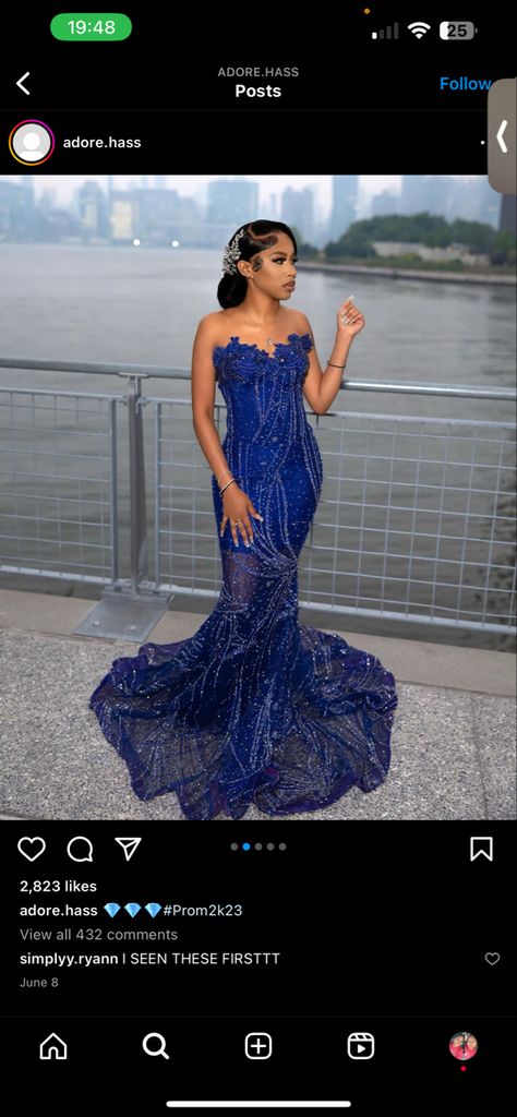 Saphire Blue Prom Dresses, Prom Dress With A Corset, Blue African Prom Dress, Dark Blue And Silver Prom Dress, Navy Blue Prom Dresses Long Mermaid, Rare Prom Dress Colors, Simple Prom Dress Black Women, Prom Dress Inspiration Black Woman, Strapless Prom Dress Black Women