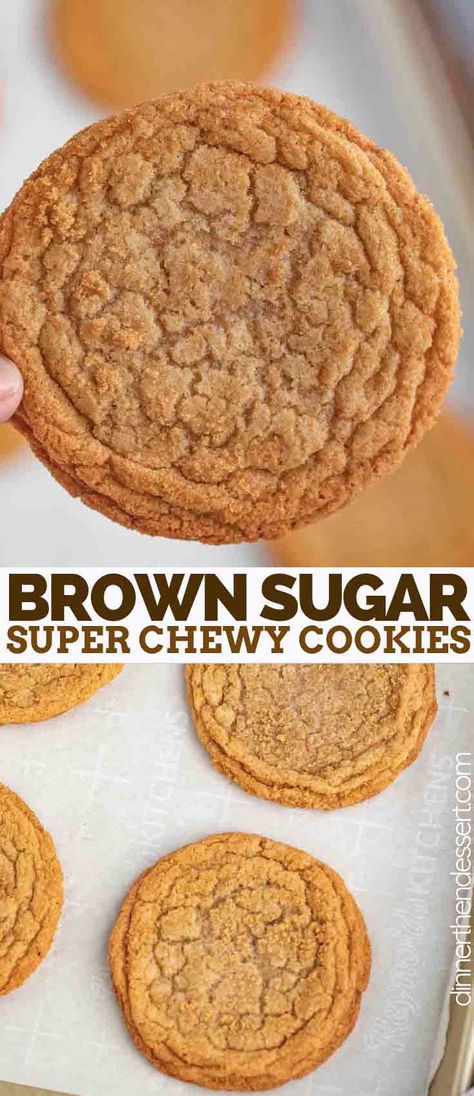 Brown Cookies, Brown Sugar Cookie Recipe, Brown Sugar Cookies, Dark Brown Sugar, Chewy Cookies, Chocolate Cookie Recipes, Easy Cookie Recipes, Chewy Cookie, Yummy Sweets