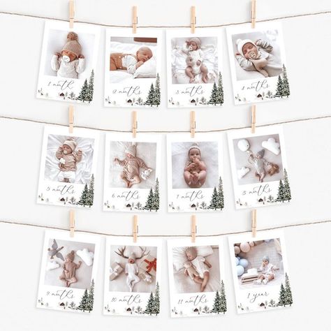 Winter Onederland Photo Banner Template Wonderland Editable 1st Year Photo Banner Monthly Banner DIY New Years First Birthday Boy, Winter Onederland Banner, Winter 1st Birthday Party Boy, Winter Theme Birthday Party, Winter Baby Birthday Party, Rustic First Birthday, Winter Onederland Party Boy, Winter First Birthday, First Birthday Winter