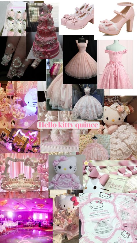 Quince Hello Kitty, Hello Kitty Quince, Hello Kitty Quinceanera, Quince Doll, Pink Quince Theme, Quinceanera Pink, Kitty Theme, Quinceañera Ideas, Pink Quince