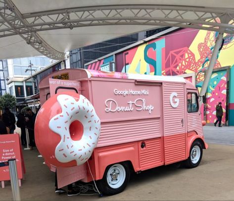 Google Mini Donut Shop pop-up tour Foodtrucks Ideas Design, Foodtrucks Ideas, Doughnut Shop, Mini Doughnuts, Food Cart Design, Food Truck Business, Coffee Truck, Food Truck Design, Food Trailer