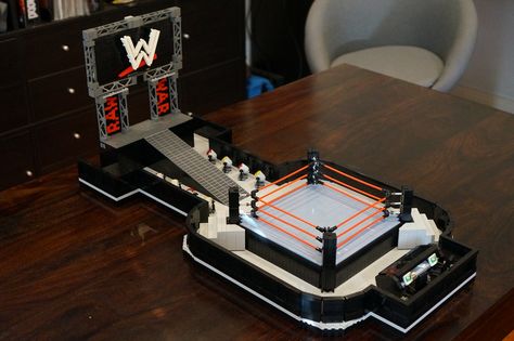 WWE ring Mv Set, Crown Royal Quilt, Wwe Ring, Boxing Rings, Wwe Toys, Boxing Ring, Wwe Elite, Wwe Tna, Lego Moc