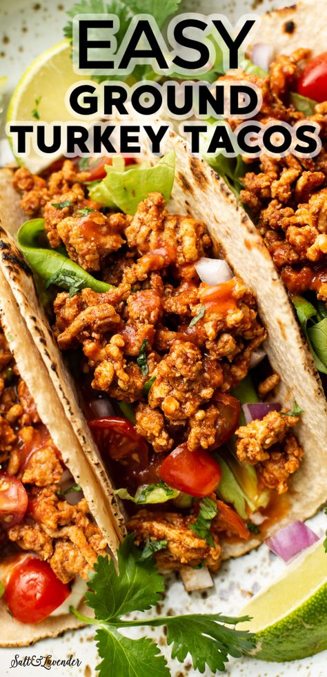 Turkey Recipes Easy, Turkey Tacos Recipes, Ground Turkey Recipes Easy, Healthy Turkey Recipes, Ground Turkey Recipes Healthy, Ground Turkey Tacos, Turkey Meat Recipes, Healthy Ground Turkey, Turkey Taco