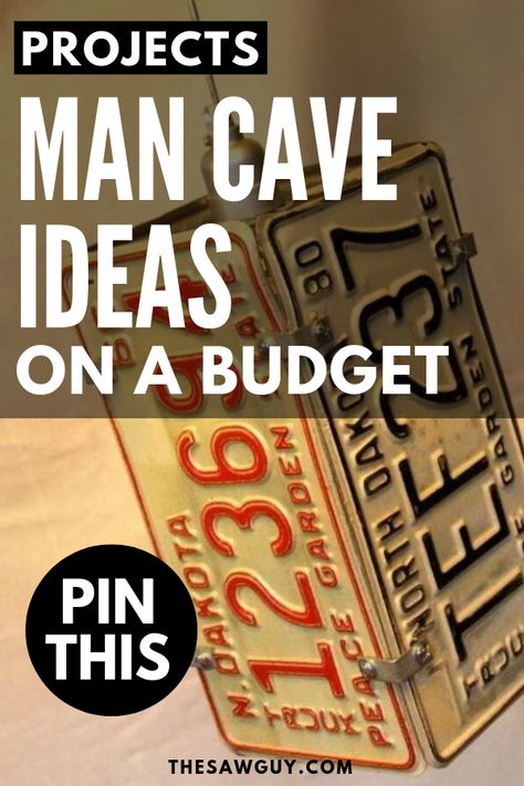 Build the man cave ideas of your dreams even on a budget. Check out our list of 29 man cave ideas that will have your buddies talking. Click on and save!  #thesawguy #mancaveideas #DIYmancave #coolmancaveideas #guysroom Budget Man Cave, Rustic Man Cave Decor, Diy Mens Room Decor, Man Cave Wood Projects, Diy Man Cave, Unique Bar Ideas For Home, Man Cave Party Theme, Man Cave Accent Wall Ideas, Home Office Man Cave Ideas