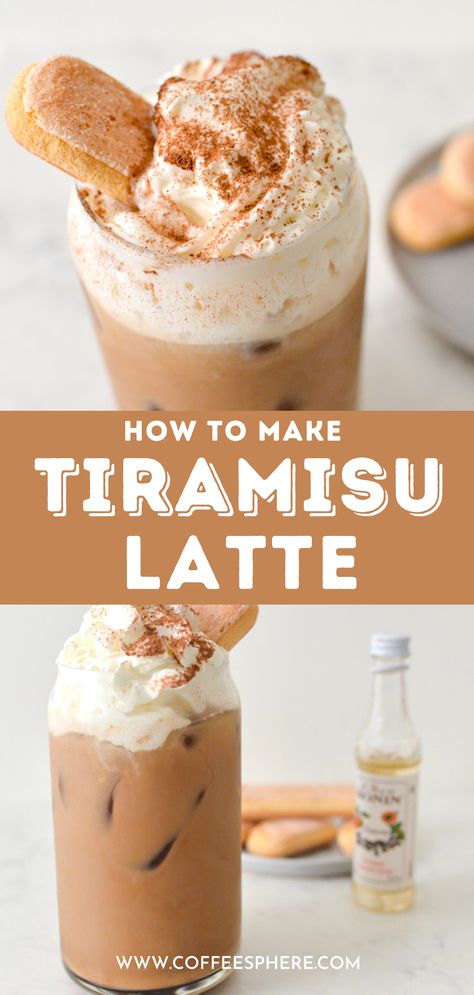 Tiramisu Cold Foam, Winter Cafe Drinks, Tiramisu Drink, Spring Coffee Drinks, Coffee Drink Ideas, Tiramisu Latte, Tiramisu Coffee, Flavored Coffee Recipes, Cafe Desserts