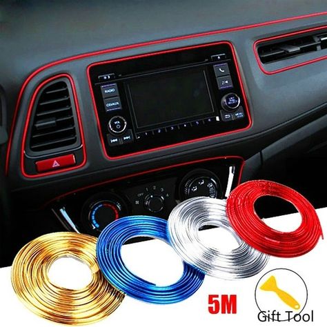 2/3/5M Adhesive Strips for Car Interior Decoration Molding Door Line Air Vent Panel Direction-Flexible Wheel In Car Styling Auto Accessories Car Dashboard Accessories, Dashboard Accessories, Audio Mobil, Jetta A4, Car Accessories For Guys, Car Accessories Diy, Trim Molding, Car Accessories For Girls, Ac Cobra