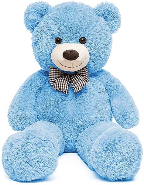 Amazon.com: MaoGoLan Big Blue Teddy Bear Stuffed Animal 3ft Plush Big Blue Bear Toy 39 Inches Birthday Gift for Girlfriend Children Christmas Day : Toys & Games Purple Teddy Bear, Large Stuffed Animals, Small Teddy Bears, Teddy Bear Wallpaper, Giant Teddy Bear, Giant Teddy, Blue Teddy Bear, Turtle Plush, Dinosaur Plush