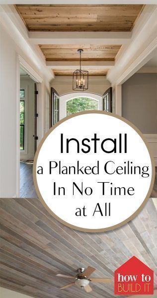 Planked Ceiling, Ceiling Remodel, Wood Plank Ceiling, Easy Home Improvement Projects, Interior Ceiling, Plank Ceiling, Easy Home Improvement, Tables Kitchen, Diy Ceiling