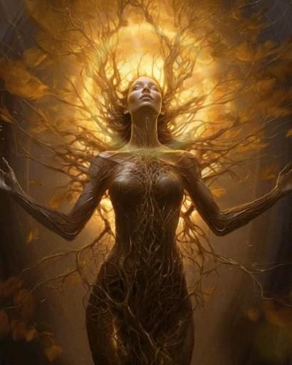 Goddess Of Fire Aesthetic, Mother Earth Art, Gothic Fantasy Art, Spiritual Artwork, Meditation Art, Fire Art, Celestial Art, Goddess Art, Mystical Art