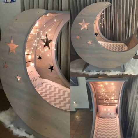 Woodworking Projects for Your Kids Room Moon Cradle, Moon Crib, Diy Furniture Cheap, Diy Crib, Casa Country, Baby Cradle, Diy Furniture Renovation, Baby Room Design, Amazing Decor