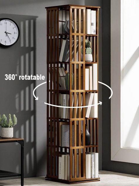 Amazon.com: XAFNG 5/6 Tier Rotating Bookcase-Bamboo,360 Degree Rotating Bookshelf Tower,Corner Cabinet/Freestanding Storage Organizer Book Rack for Bedroom, Living Room Home and Office : Home & Kitchen Corner Cabinet Ideas Bedroom, Basement Oasis, Rotating Bookcase, Cabinet Freestanding, Rotating Bookshelf, Book Rack, Freestanding Storage, Corner Cabinet, Book Organization