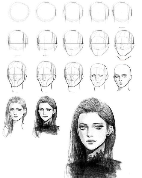 art tutorials (@my.art.tutorials) posted on Instagram: “Draw a female face step by step Credit : seungyoonlee on artstation . Follow @my.art.memes for more . . For paid shoutout, follow link in…” • Feb 3, 2021 at 8:02am UTC Sketch Practice, Face Proportions, Architecture Drawing Sketchbooks, Pencil Drawing Tutorials, 얼굴 드로잉, Drawing Tutorial Face, Drawing Eyes, Face Drawing Reference, Drawing Heads