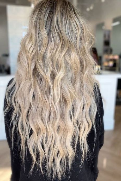 Prom Beach Waves, Types Of Waves Hair, Small Waves Hair, Beach Wave Curls Long Hair, Beach Waves Hairstyles For Wedding, Beach Wave Prom Hair, Mormon Curls, Beach Waves On Long Hair, How To Get Perfect Beach Waves