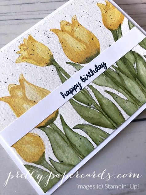 Tulip Birthday, Wall Hanging Paper Craft, Hanging Paper Craft, Craft For Home Decoration, Tulips Card, Creative Birthday Cards, Birthday Card Drawing, Masculine Birthday Cards, Bday Cards