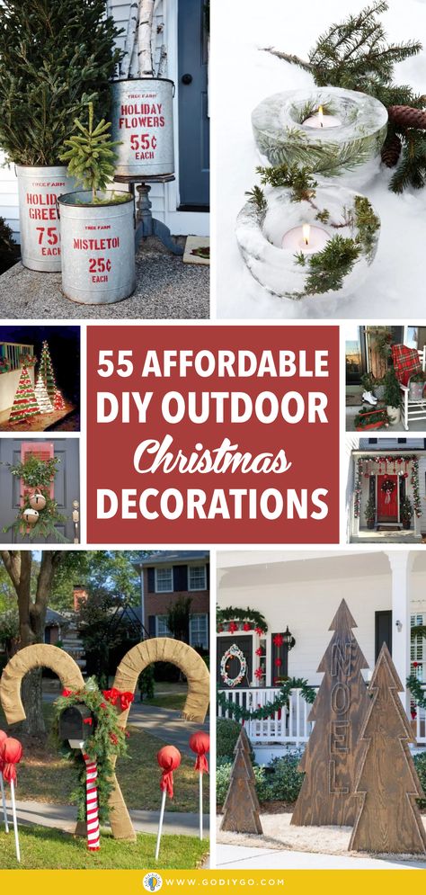 Giving a Christmas atmosphere can be applied to every space. Not only for indoor but also think about your outdoor. You can dress up your outdoor space with some DIY Christmas touches. #outdoordecor #outdoorchristmasdecor #diyoutdoordecor #diyoutdoorchristmasdecor Unique Outdoor Christmas Decorations, Christmas Outdoor Decor Yard Decorations, Diy Outdoor Christmas Decorations Yard, Diy Outdoor Christmas Decorations, Diy Christmas Yard Decorations, Xmas Decorations Outdoor, Christmas Lawn Decorations, Christmas Outdoors, Outdoor Christmas Decorations Yard