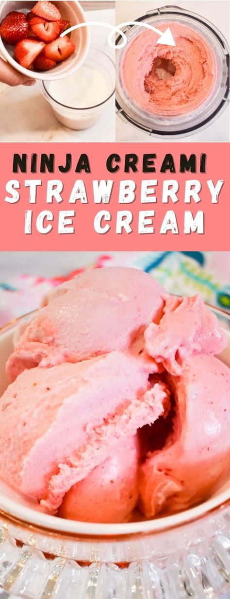 Ninja Creami Strawberry Ice Cream Recipe: See the post for more details. Strawberry Cheesecake Ice Cream Recipe, Cheesecake Ice Cream Recipe, Ninja Ice Cream Recipe, Strawberry Cheesecake Ice Cream, Strawberry Ice Cream Recipe, Gluten Free Ice Cream, Ice Cream Maker Recipes, Cheesecake Ice Cream, Creamy Recipes