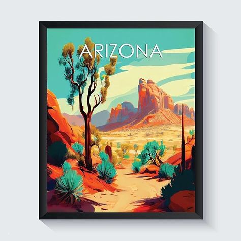 Amazon.com: Arizona Art Print, Arizona Poster Wall art Decor, Arizona State Map Travel Poster, Home Office Wall Decoration, Bedroom, Living Room Artwork. (Arizona D, 11x14 inches (Unframed)): Posters & Prints Arizona Casita, Sedona Art, Arizona Poster, Arizona Decor, Arizona Art, Living Room Artwork, Office Wall Decoration, Dog Pop Art, Room Artwork