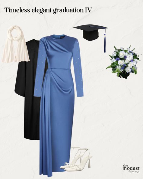 Muslim Graduation Outfit, Hijabi Graduation Outfits, Graduation Dress Modest, Modest Graduation Outfit, Hijabi Graduation, Graduation Outfit Ideas Hijab, Modest Graduation Dress, Graduation Dress Designs, Graduation Ceremony Outfit