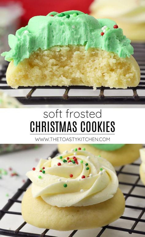 Sugar Cookie With Cream Cheese Frosting, Baking Recipes Desserts Christmas, Christmas Wreath Cookies Cornflake, Taste Of Home Frosted Sugar Cookies, Christmas Frosting Recipes, Best Frosted Sugar Cookie Recipe, Refrigerator Sugar Cookies, Sugar Cookie Recipe No Almond Extract, Confectioners Sugar Recipes