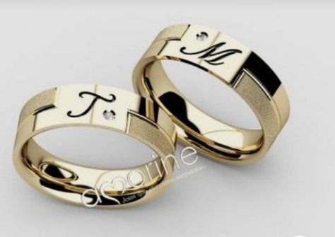 Trendy Engagement Rings, Wedding Rings Sets His And Hers, Couple Ring Design, Wedding Rings Art, Rings Couple, Engagement Rings Couple, Promise Rings For Couples, Couples Ring Set, Gold Mangalsutra Designs