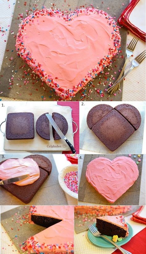 Make A Heart Cake, Heart Shaped Cake Recipe, Nursing Cake, Heart Shaped Cake, Recipetin Eats, Valentine Desserts, Shaped Cake, Heart Shaped Cakes, Cake Shapes