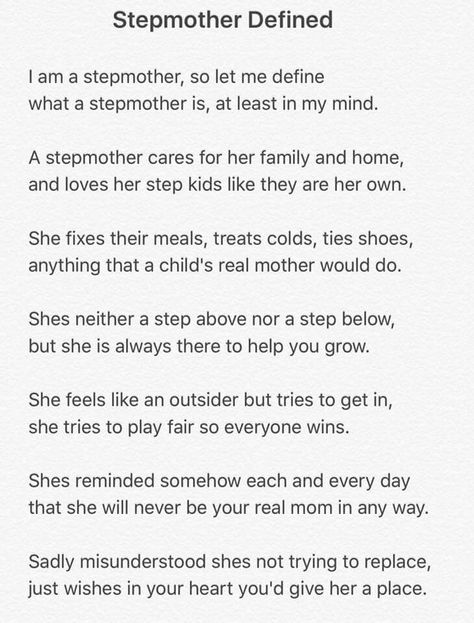 Stepmother defined. Poem. Truth. Love. Misunderstood. Cares. Sad. Step Parents Quotes, Step Children Quotes, Step Children, Quotes Father, Blended Family Quotes, Step Mom Quotes, Step Mom Advice, Mum Quotes, Children Quotes