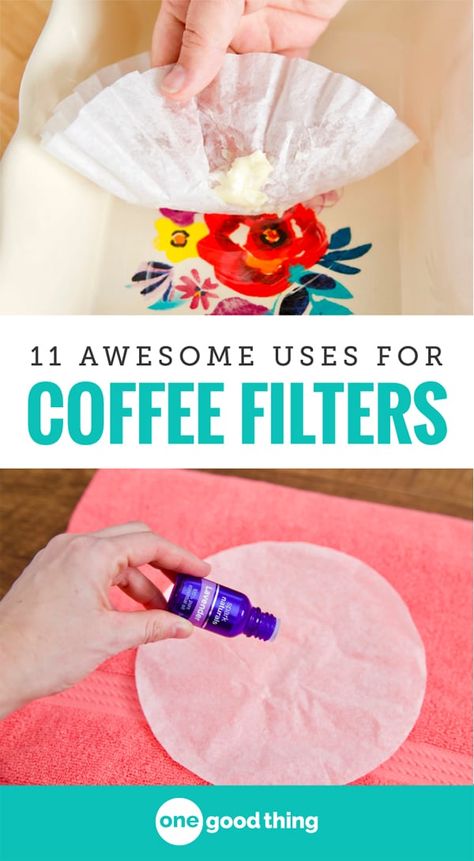 Coffee Filter Uses, Room Decor Crafts, Home Decor Diy Crafts, Diy Cleaning Products Recipes, Coffee Filter Crafts, Diy Cleaning Hacks, Cleaning Recipes, Coffee Filters, Clever Hacks