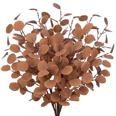 PRICES MAY VARY. Lifelike Autumn Beauty: Elevate your home decor with our stunning artificial eucalyptus leaves stems. Crafted from premium silk with flexible plastic stems, these 17-inch leaves add a touch of nature's splendor to any space. Totaling 35 inches in height, they create an enchanting atmosphere. Versatile Arrangements: Our faux eucalyptus branches, featuring 5 lifelike stems each, offer endless creativity. Shape, cut, or bend them to fit medium and tall vases, making them perfect fo Fireplace Farmhouse, Plant Eucalyptus, Minimalist Fall Decor, Elegant Table Centerpieces, Farmhouse Party, Fall Fireplace Decor, Apothecary Decor, Vintage Fall Decor, Fall Centerpieces For Table