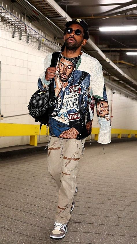 Kyrie Irving Fits, Kyrie Irving Fashion, Kyrie Irving Outfits, Black Men Fashion Swag, Kyrie Irving, Black Men Fashion, Fashion Killa, Men Fashion, Black Men