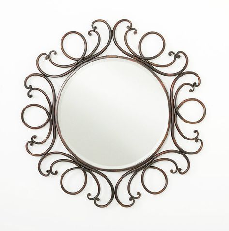 Types Of Mirrors, Wrought Iron Mirror, Beaded Mirror, Luxury Mirror, Simple Wall Decor, Iron Design, Sunburst Mirror, Iron Furniture, Mirror Frame