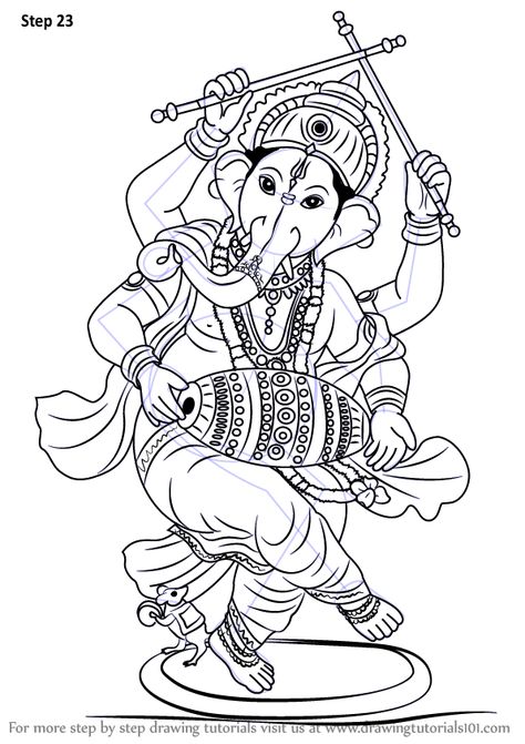 Learn How to Draw Lord Ganesha (Hinduism) Step by Step : Drawing Tutorials Ganesha Sketch, Ganesha Drawing, Ganesh Art Paintings, Abstract Pencil Drawings, Indian God, Ganesh Art, Lord Ganesha Paintings, Learn Drawing, Ganesha Painting