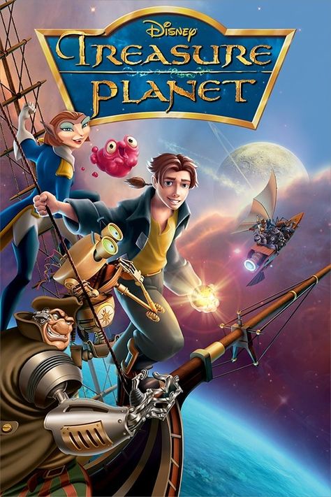 Treasure Planet is a 2002 American animated science fiction action-adventure film[2] produced by Walt Disney Feature Animation and distributed by Walt Disney Pictures. The 43rd Disney animated feature film, it is a science fiction adaptation of Robert Louis Stevenson's adventure novel Treasure Island (1883), and it is at least the third retelling of the story in an outer space setting, following The Treasure Planet (1982) and the miniseries Treasure Island in Outer Space (1987). Rls Legacy, Planet Movie, Billy Bones, Pirate Movies, Jim Hawkins, Disney Treasures, Hidden Treasure, Treasure Planet, Robert Louis