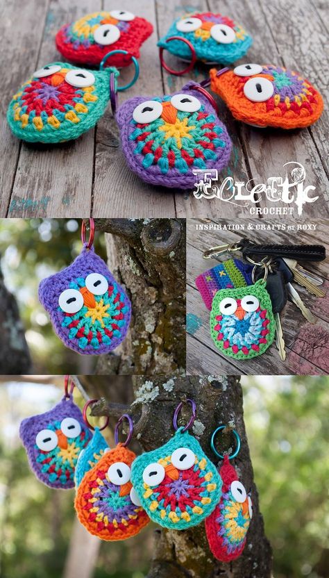 Penanda Buku, Crochet Owls, شال كروشيه, Confection Au Crochet, Pola Amigurumi, Crochet Owl, Owl Crafts, Owl Ornament, Haken Baby