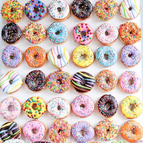 Donuts Sprinkles, Artisan Donut, Colorful Donuts Ideas, Donuts Decorating Ideas, Donut Cake Ideas, Birthday Donuts Ideas, Glazed Donut, Donut Design, Mini Donuts Decoration