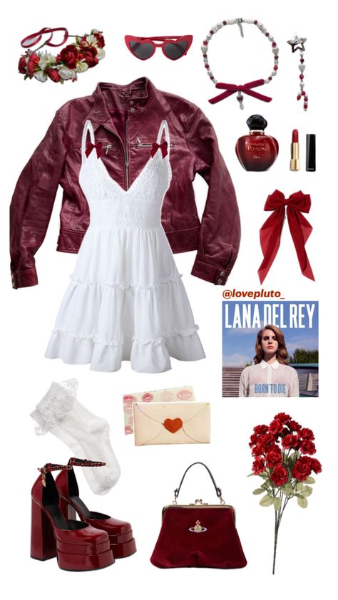 romantic dark feminine lana del rey inspired concert outfit Red Festival Outfit, Lana Del Rey Tour, Lana Del Rey Outfits, Lana Del Rey Concert, Outfits 70s, Downtown Outfits, Romantic Outfit, Dark Feminine, Americana Fashion