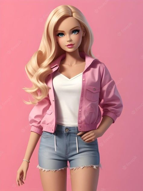 Barbie Images Cute, Iconic Pictures, Barbie Wallpaper, Barbie Chelsea Doll, Barbie Drawing, Pink Cartoon, Dress Barbie Doll, Blond Girl, Bad Barbie