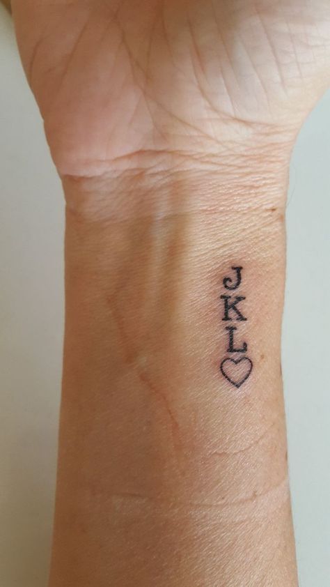 My kids initials #tinytatt | Tattoos for daughters, Wrist tattoos for women, Simplistic tattoos Tiny Wrist Tattoos, Mom Tattoo Designs, Mommy Tattoos, Tasteful Tattoos, Mother Tattoos, Wrist Tattoos For Women, Discreet Tattoos, Wrist Tattoo, Subtle Tattoos