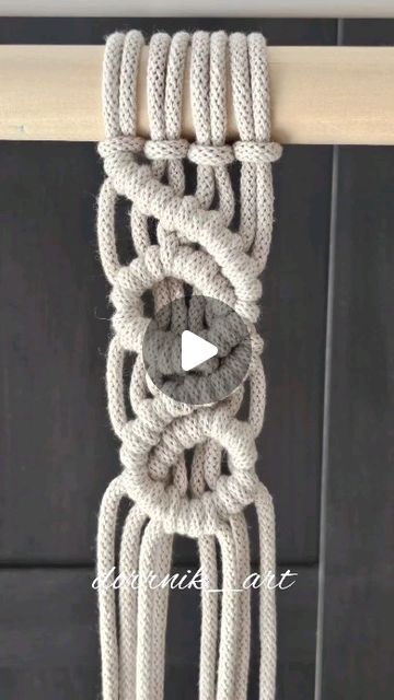 macrame | dream catcher on Instagram: "This Beautiful pattern is made with only one knot,  Use it for wallhanging, belt, bags and...  Enjoy 🌟  #macrametutoruals #macrame #macramedesign #macramepattern #macramedubai #macrameworkshop" Macrame Cord Spool Holder, New Macrame Designs, Macrame Rings Wall Hanging, 6 Cord Macrame Pattern, Macrame Rope Pattern, 6 Strand Macrame Pattern, Macrame Knot Patterns, Macrame Belts Diy Patterns, Macrame Video Tutorial