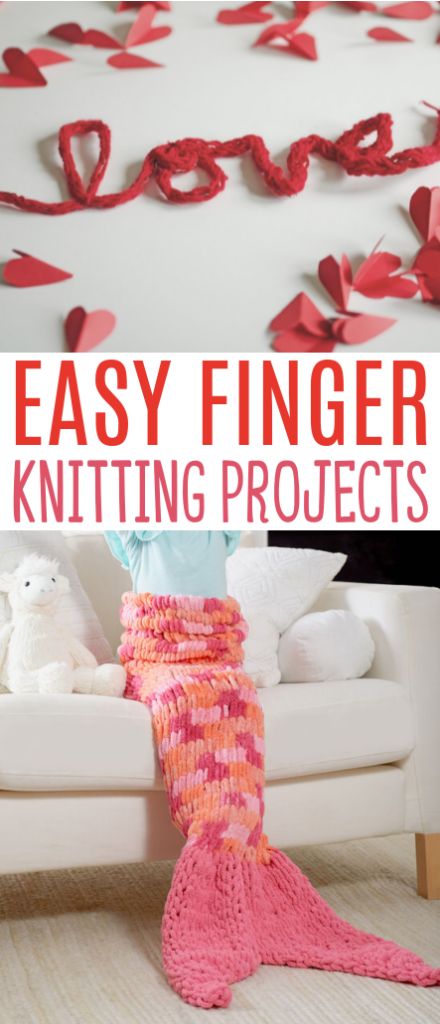 Easy Finger Knitting, Finger Knitting Blankets, Things To Make With Yarn, Diy Finger Knitting, Finger Knitting Projects, Chunky Crochet Blanket Pattern, Easy Yarn Crafts, Finger Weaving, Hand Knitting Diy