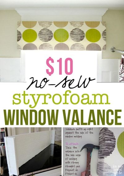 Quick and Easy No Sew Box Style Window Valance Styrofoam Insulation, Window Cornices, Diy Window Treatments, Bathroom Windows, Diy Window, Window Room, Foam Insulation, Bedroom Windows, Custom Windows