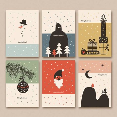 Christmas Card Layouts, Holiday Card Inspiration, Christmas Card Illustration, Business Christmas Cards, Greeting Card Art, Holiday Templates, Christmas Card Inspiration, Christmas Card Set, Holiday Design Card